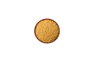 Raw anellini pasta from durum wheat with salt and spices