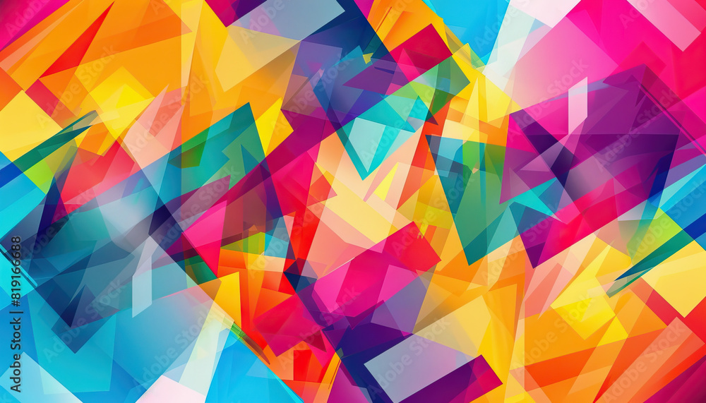 Aufkleber abstract background with colorful geometric patterns - add a playful element to your designs with th