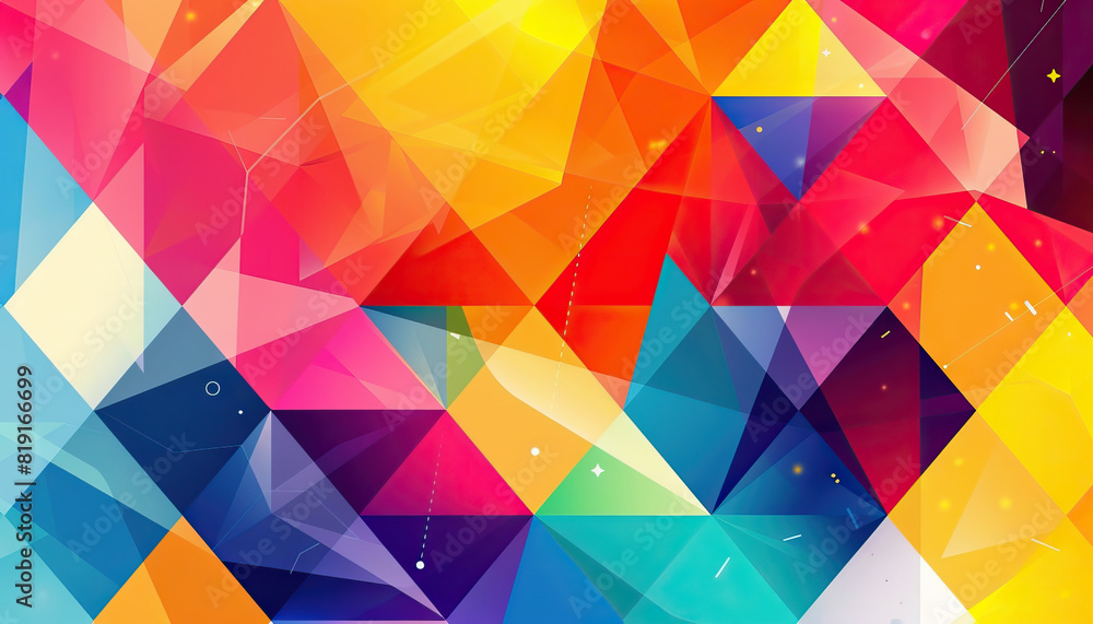 Aufkleber abstract background with colorful geometric patterns - add a playful element to your designs with th