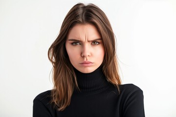 Fototapeta premium angry young woman looking at the camera on white background