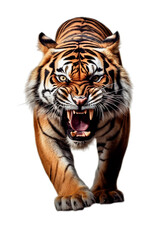 Fototapeta premium Tiger Image for Stickers, T-Shirt Print, Cap, Mug, Slippers, Mousepad, with Transparent Background PNG