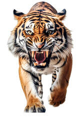 Fototapeta premium Tiger Image for Stickers, T-Shirt Print, Cap, Mug, Slippers, Mousepad, with Transparent Background PNG