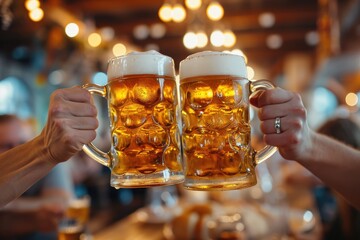 Oktoberfest beer and cheers
