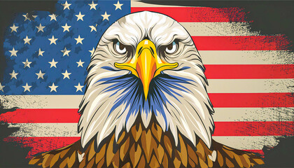 american flag and eagle