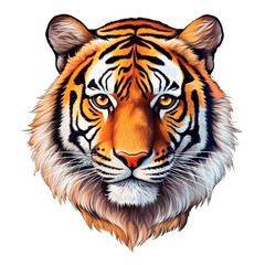 Obraz premium Tiger Image for Stickers, T-Shirt Print, Cap, Mug, Slippers, Mousepad, with Transparent Background PNG