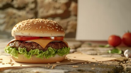 Classic Cheeseburger Delight Ready for Your Customization
