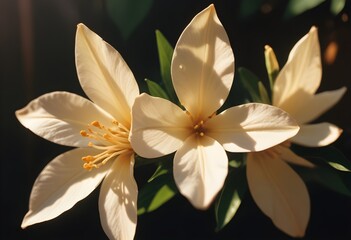 Fototapeta premium Jasmine flower closeup Realistic Light understand sun light significantly summer flower concept