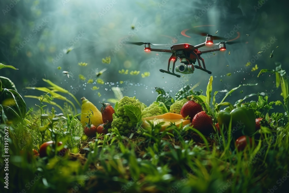 Poster smart health monitoring using remote control for tulip farming with aerial views and wireless techno
