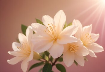 Fototapeta premium Jasmine flower closeup Realistic Light understand sun light significantly summer flower concept