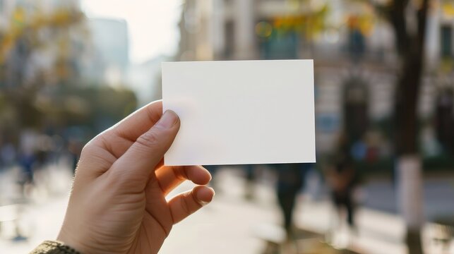 a blank sticker held in hand, mockup style