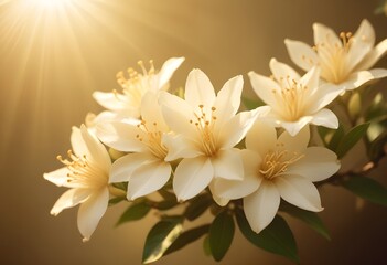 Obraz premium Jasmine flower closeup Realistic Light understand sun light significantly summer flower concept