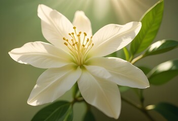 Fototapeta premium Jasmine flower closeup Realistic Light understand sun light significantly summer flower concept