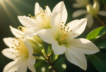 Obraz premium Jasmine flower closeup Realistic Light understand sun light significantly summer flower concept
