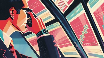 Detailed illustration of a Financial Officer in the Accounting & Finance industry