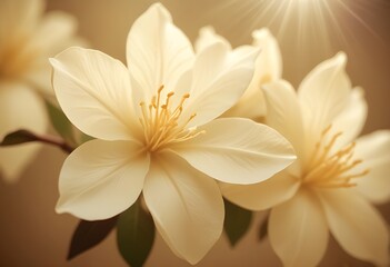 Jasmine flower closeup Realistic Light understand sun light significantly summer flower concept