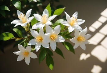 Obraz premium Jasmine flower closeup Realistic Light understand sun light significantly summer flower concept