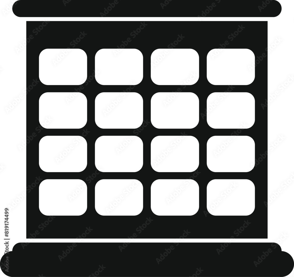 Aufkleber simplistic black and white icon representing an architectural building facade with multiple windows