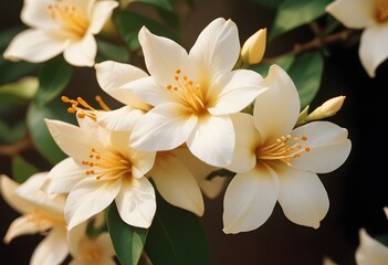 Jasmine flower closeup Realistic Light understand sun light significantly summer flower concept