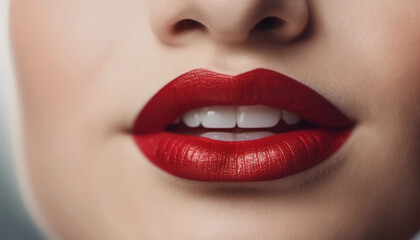 Obraz premium Close up of red lips 