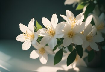 Obraz premium Jasmine flower closeup Realistic Light understand sun light significantly summer flower concept