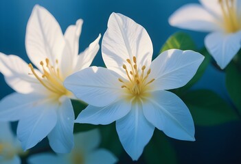 Fototapeta premium Jasmine flower closeup Realistic Light understand sun light significantly summer flower concept