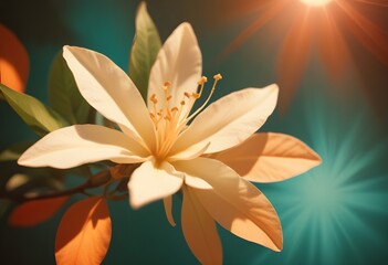 Fototapeta premium Jasmine flower closeup Realistic Light understand sun light significantly summer flower concept