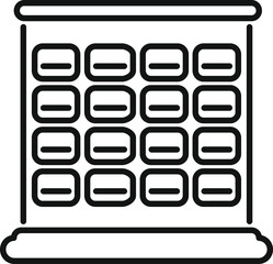 Line art illustration of a stylized beaded curtain, suitable for various designs and backgrounds