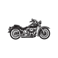 Fototapeta premium black and white motorcycle vector illustration isolated on white background
