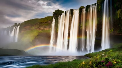 Naklejka premium Breathtaking Bride's Veil Waterfall Landscape