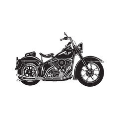 Obraz premium black and white motorcycle vector illustration isolated on white background