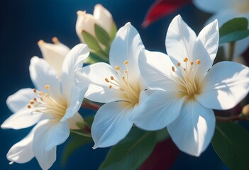 Fototapeta premium Jasmine flower closeup Realistic Light understand sun light significantly summer flower concept