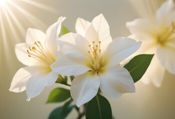Fototapeta premium Jasmine flower closeup Realistic Light understand sun light significantly summer flower concept