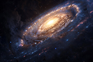 Fototapeta premium A mesmerizing view of a vibrant galaxy in deep space, full of stars and cosmic wonders
