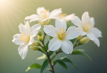 Obraz premium Jasmine flower closeup Realistic Light understand sun light significantly summer flower concept