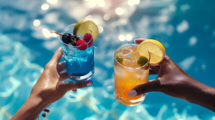 Refreshing Poolside Cocktail Toast