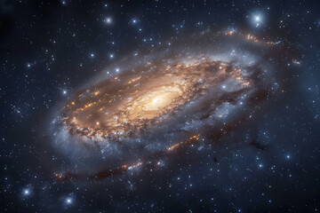 Fototapeta premium A mesmerizing view of a vibrant galaxy in deep space, full of stars and cosmic wonders