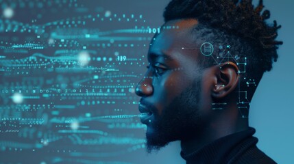 Man with Futuristic Digital Overlay