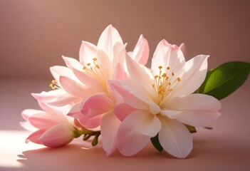 Fototapeta premium Jasmine flower closeup Realistic Light understand sun light significantly summer flower concept