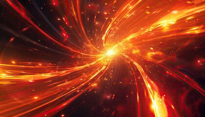 Obraz premium Abstract Digital Artwork with Glowing Light Effects - Illuminate your designs with this abstract digital artwork featuring glowing light effects, perfect for creating a futuristic or ethereal look