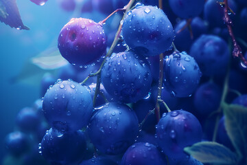 A rich and vibrant background filled with fresh, juicy blueberries, showcasing their deep blue color and natural texture