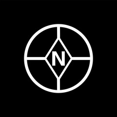  N creative circle letter logo concept. N letter design.