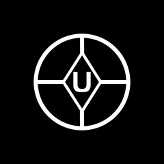  U creative circle letter logo concept. U letter design.