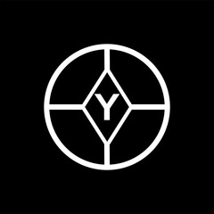  Y creative circle letter logo concept. Y letter design.