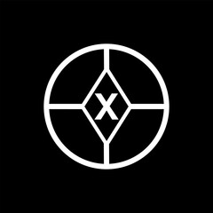  X creative circle letter logo concept. X letter design.