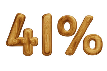 Wooden 41 percent for sale, discount, promotion and business concept 