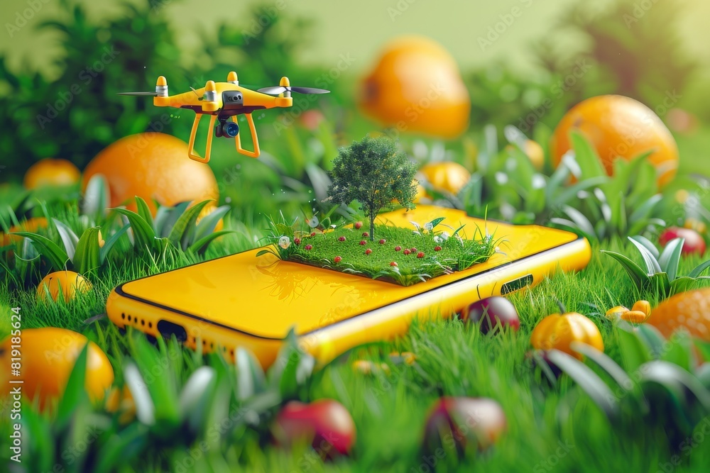 Poster agriculture 5g drone technology in carrot cultivation for efficient farming using connected drone ap