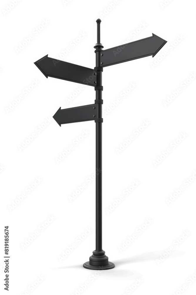 Poster a sign post with three arrows pointing in different directions. useful for navigation concepts