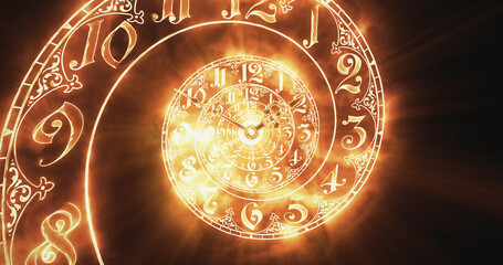 The classic spiral fire. 3D rendering