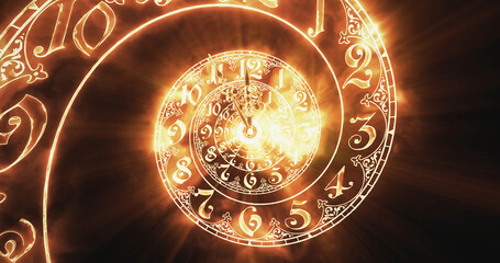 The classic spiral fire. 3D rendering