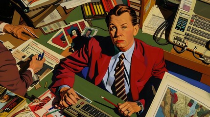 Finance industry professional analyzing data and preparing reports